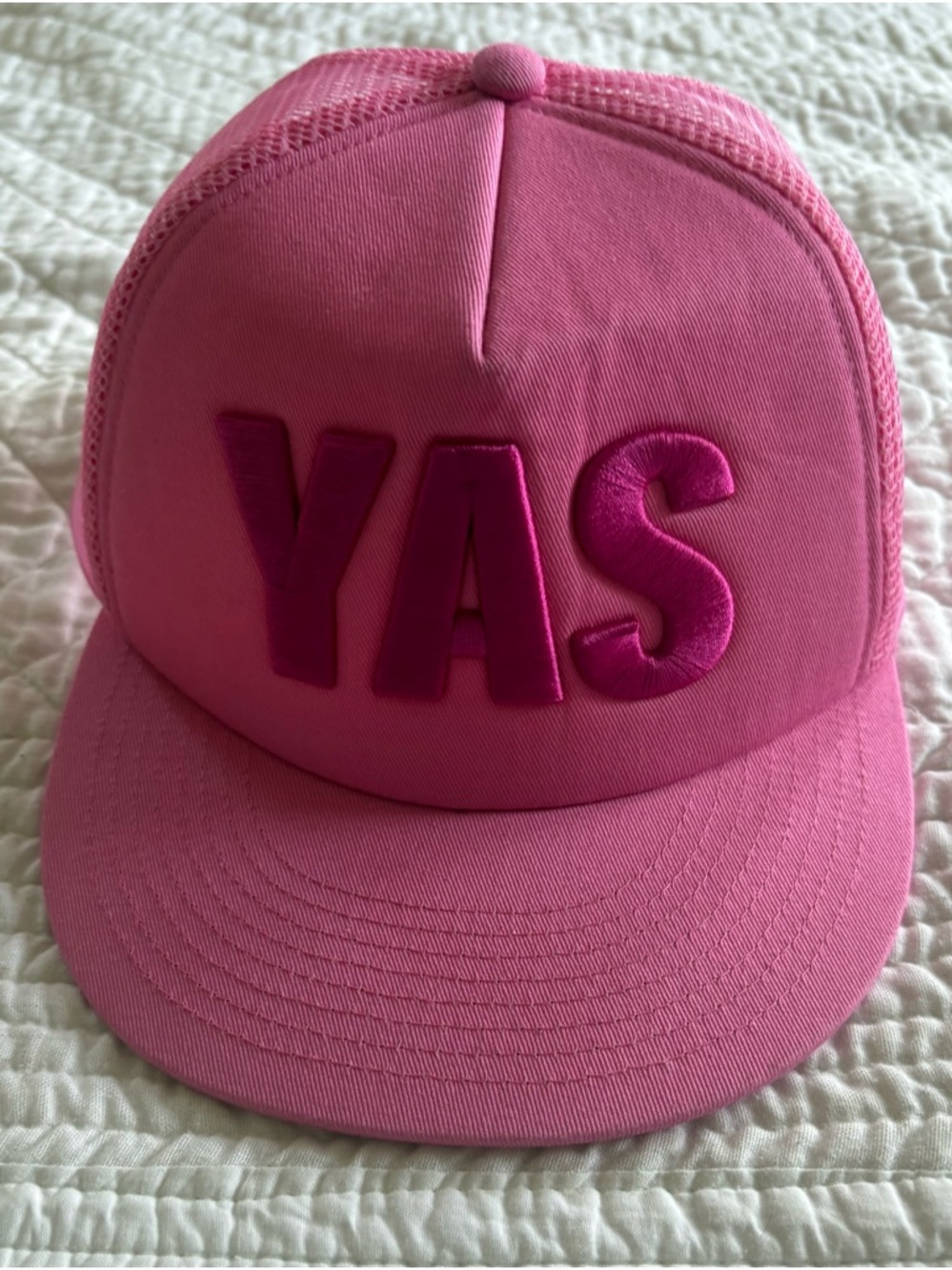 &Juliet Broadway Exclusive "YAS" Embroidered Trucker Hat